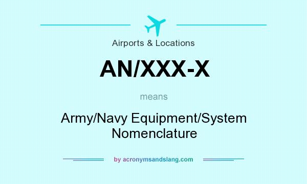 What does AN/XXX-X mean? It stands for Army/Navy Equipment/System Nomenclature