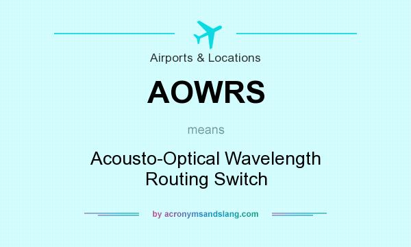 What does AOWRS mean? It stands for Acousto-Optical Wavelength Routing Switch