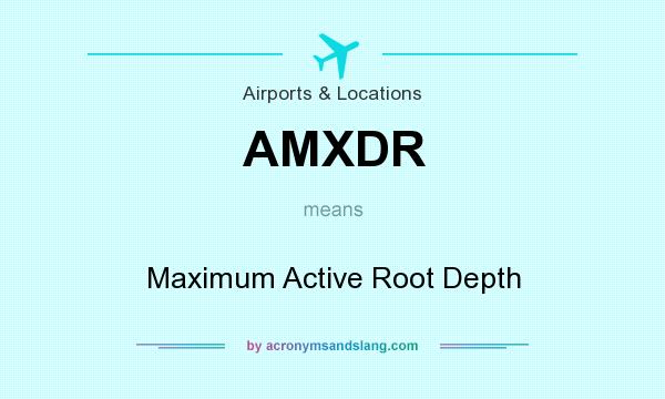 What does AMXDR mean? It stands for Maximum Active Root Depth