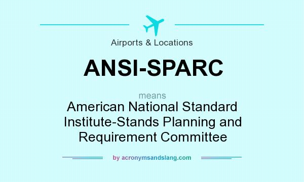 What does ANSI-SPARC mean? It stands for American National Standard Institute-Stands Planning and Requirement Committee