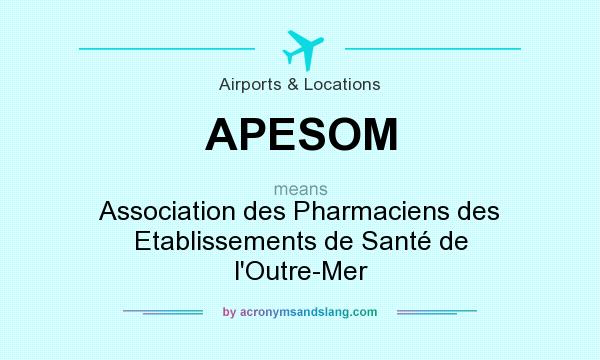 What does APESOM mean? It stands for Association des Pharmaciens des Etablissements de Santé de l`Outre-Mer