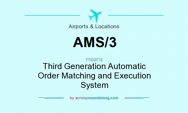 What does AMS/3 mean? It stands for Third Generation Automatic Order Matching and Execution System