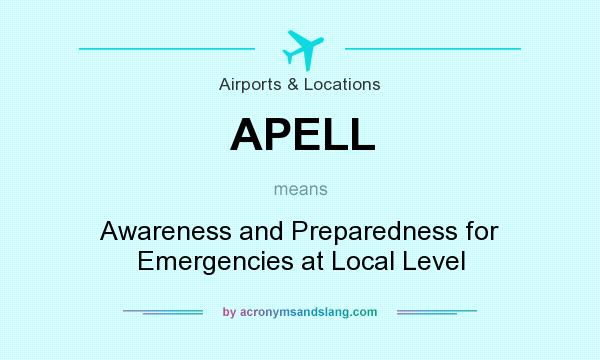 What does APELL mean? It stands for Awareness and Preparedness for Emergencies at Local Level