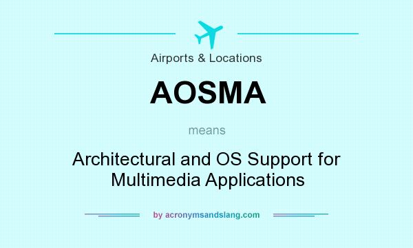 What does AOSMA mean? It stands for Architectural and OS Support for Multimedia Applications