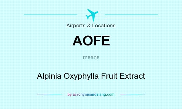 What does AOFE mean? It stands for Alpinia Oxyphylla Fruit Extract