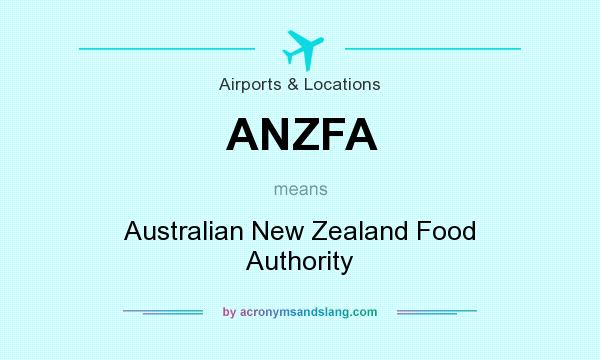What does ANZFA mean? It stands for Australian New Zealand Food Authority