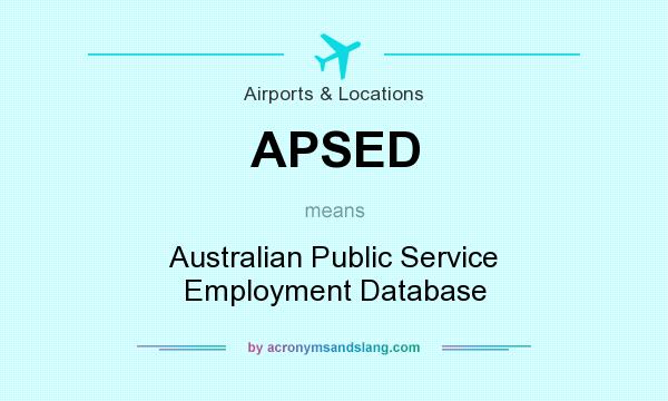 What does APSED mean? It stands for Australian Public Service Employment Database