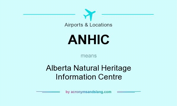 What does ANHIC mean? It stands for Alberta Natural Heritage Information Centre