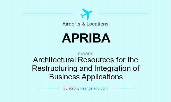 What does APRIBA mean? It stands for Architectural Resources for the Restructuring and Integration of Business Applications