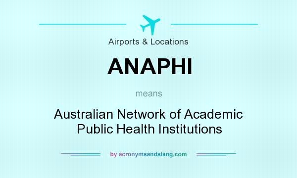 What does ANAPHI mean? It stands for Australian Network of Academic Public Health Institutions