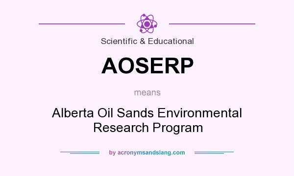 What does AOSERP mean? It stands for Alberta Oil Sands Environmental Research Program