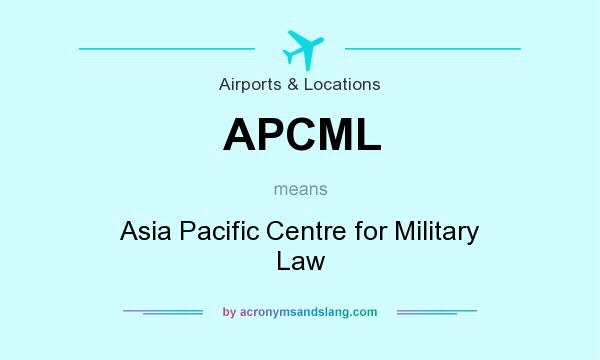 What does APCML mean? It stands for Asia Pacific Centre for Military Law