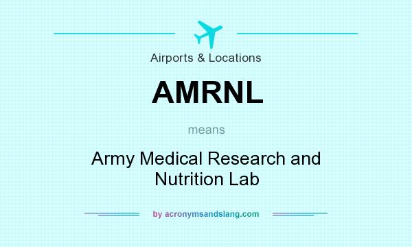 What does AMRNL mean? It stands for Army Medical Research and Nutrition Lab