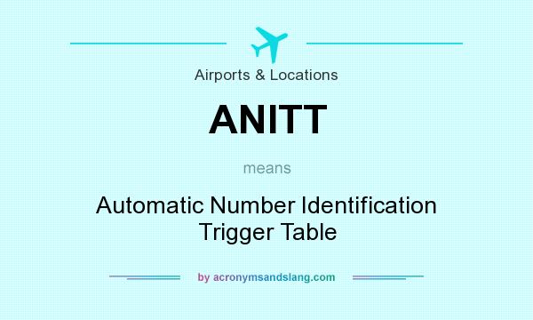 What does ANITT mean? It stands for Automatic Number Identification Trigger Table
