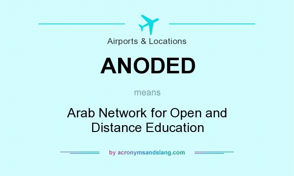 What does ANODED mean? It stands for Arab Network for Open and Distance Education
