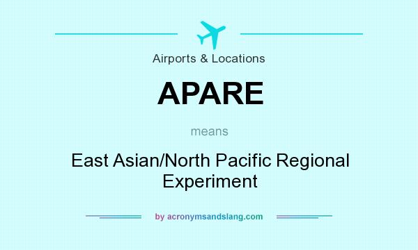 What does APARE mean? It stands for East Asian/North Pacific Regional Experiment