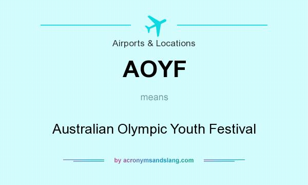 What does AOYF mean? It stands for Australian Olympic Youth Festival