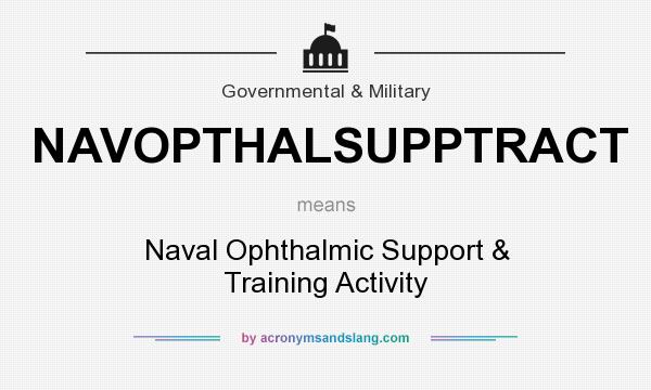 What does NAVOPTHALSUPPTRACT mean? It stands for Naval Ophthalmic Support & Training Activity