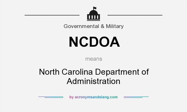 What does NCDOA mean? It stands for North Carolina Department of Administration