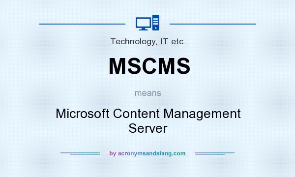 What does MSCMS mean? It stands for Microsoft Content Management Server