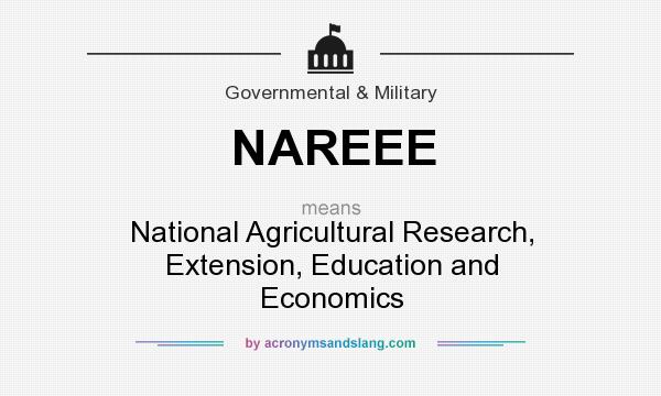 What does NAREEE mean? It stands for National Agricultural Research, Extension, Education and Economics