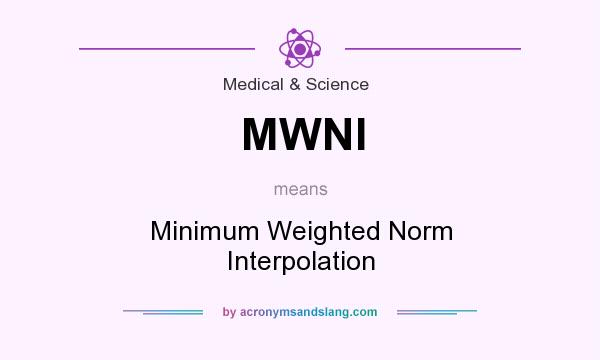 What does MWNI mean? It stands for Minimum Weighted Norm Interpolation