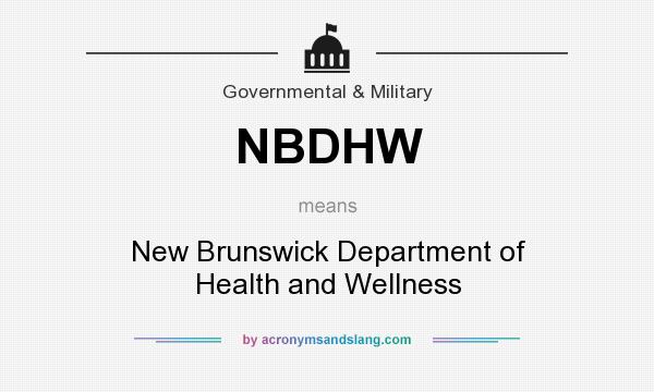 What does NBDHW mean? It stands for New Brunswick Department of Health and Wellness