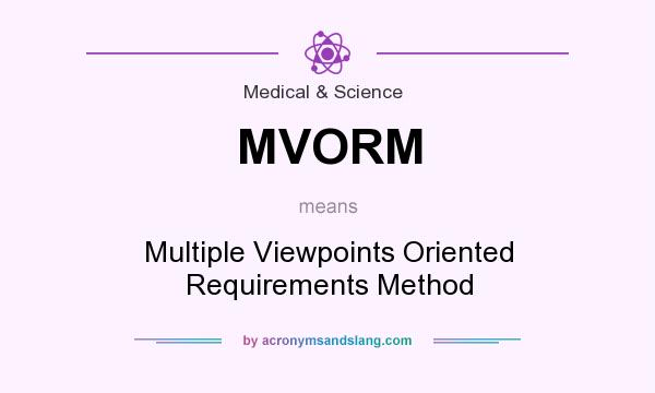 What does MVORM mean? It stands for Multiple Viewpoints Oriented Requirements Method