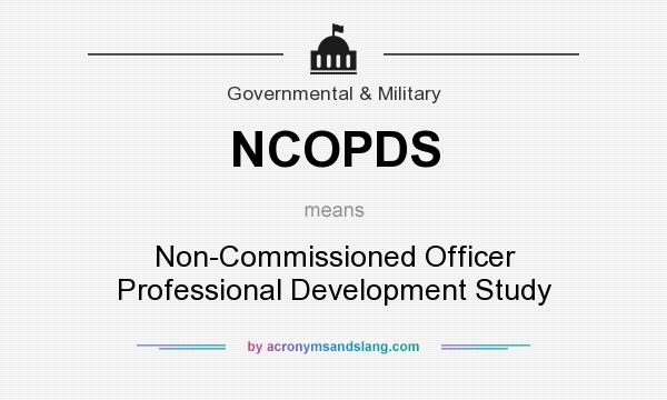 What does NCOPDS mean? It stands for Non-Commissioned Officer Professional Development Study