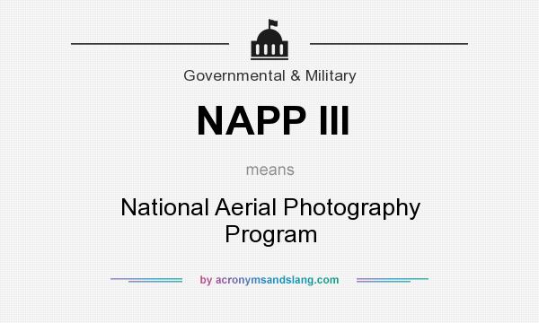What does NAPP III mean? It stands for National Aerial Photography Program