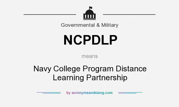 What does NCPDLP mean? It stands for Navy College Program Distance Learning Partnership