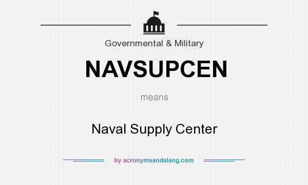What does NAVSUPCEN mean? It stands for Naval Supply Center