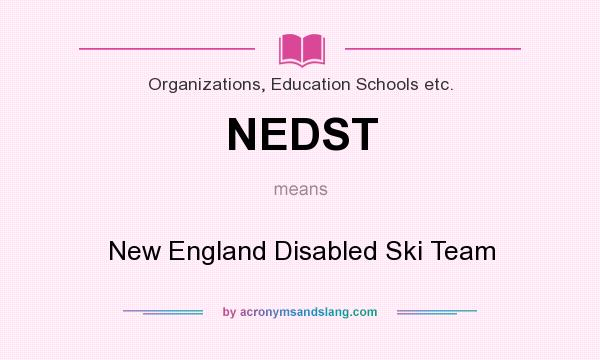 What does NEDST mean? It stands for New England Disabled Ski Team