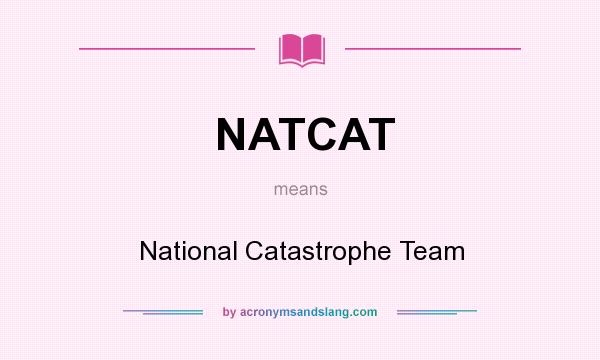 What does NATCAT mean? It stands for National Catastrophe Team