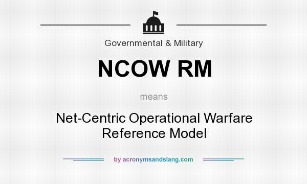 What does NCOW RM mean? It stands for Net-Centric Operational Warfare Reference Model