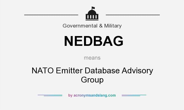 What does NEDBAG mean? It stands for NATO Emitter Database Advisory Group