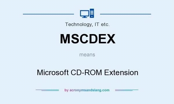What does MSCDEX mean? It stands for Microsoft CD-ROM Extension
