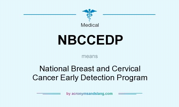 What does NBCCEDP mean? It stands for National Breast and Cervical Cancer Early Detection Program