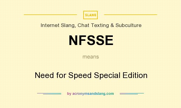 What does NFSSE mean? It stands for Need for Speed Special Edition