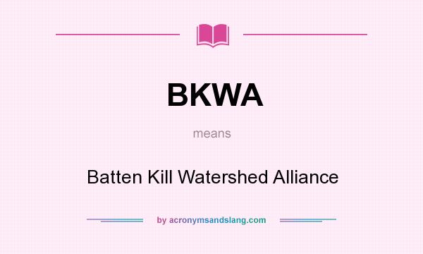What does BKWA mean? It stands for Batten Kill Watershed Alliance