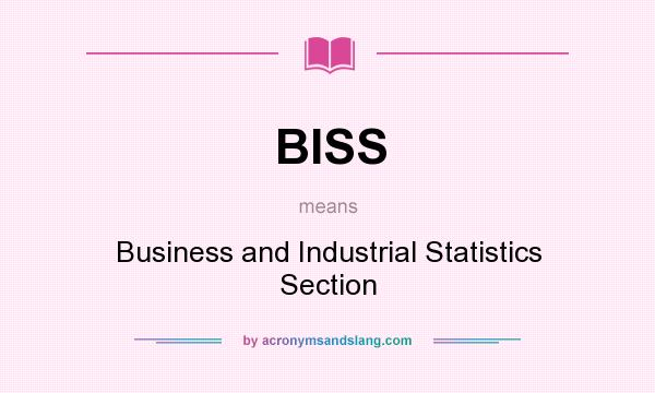 What does BISS mean? It stands for Business and Industrial Statistics Section