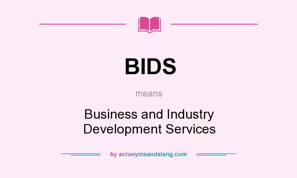 What does BIDS mean? It stands for Business and Industry Development Services