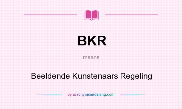 What does BKR mean? It stands for Beeldende Kunstenaars Regeling