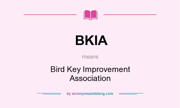 What does BKIA mean? It stands for Bird Key Improvement Association