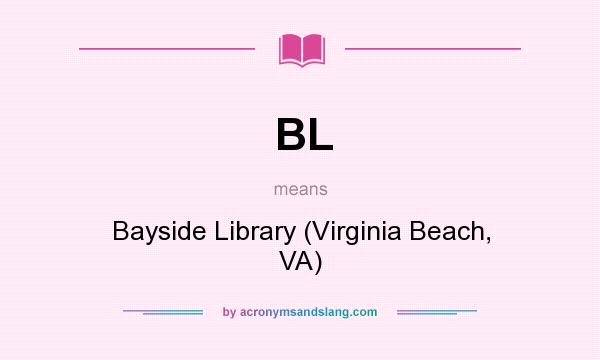 What does BL mean? It stands for Bayside Library (Virginia Beach, VA)