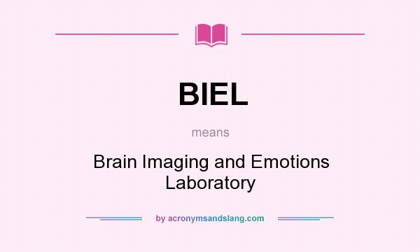 What does BIEL mean? It stands for Brain Imaging and Emotions Laboratory