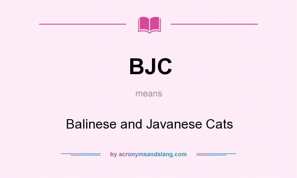 What does BJC mean? It stands for Balinese and Javanese Cats