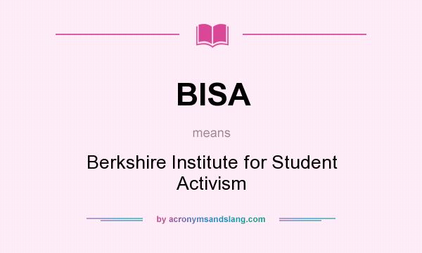 What does BISA mean? It stands for Berkshire Institute for Student Activism