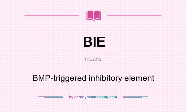 What does BIE mean? It stands for BMP-triggered inhibitory element