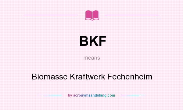 What does BKF mean? It stands for Biomasse Kraftwerk Fechenheim